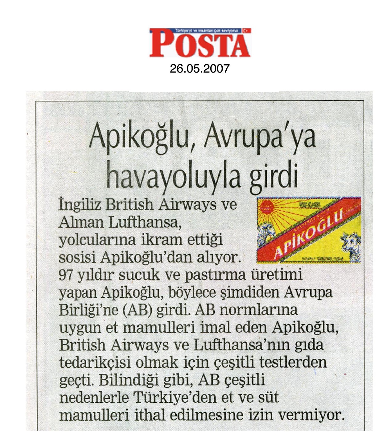 Apikoğlu Posta Gazetesi Haber Görseli