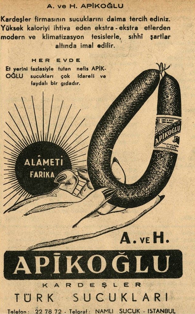 Apikoğlu Kardeşler Türk Sucukları Nostaljik Afiş Görseli