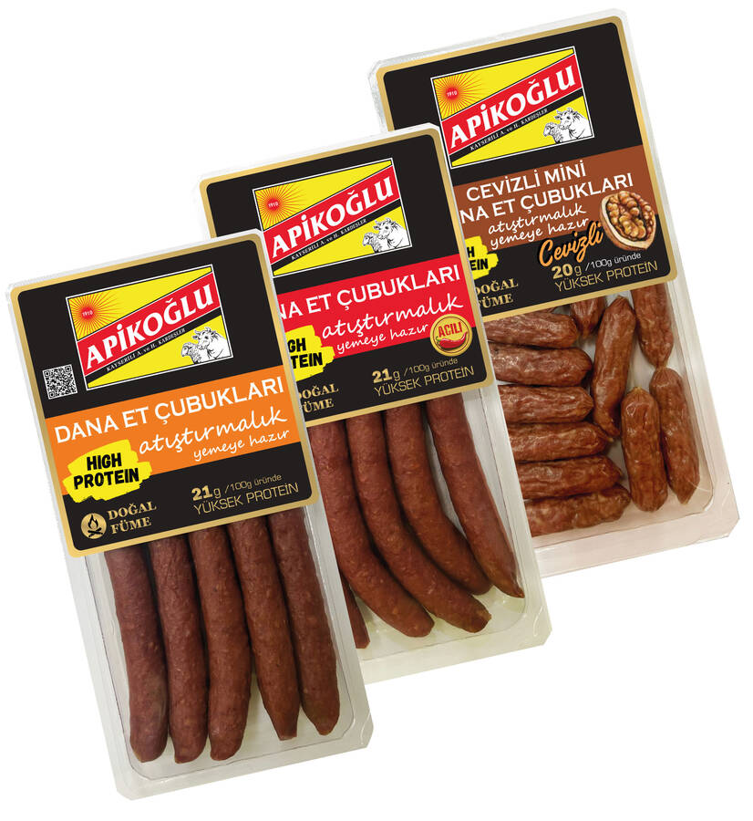 Üçü Atıştırmalık Dana Et Çubukarı (110 GR.)